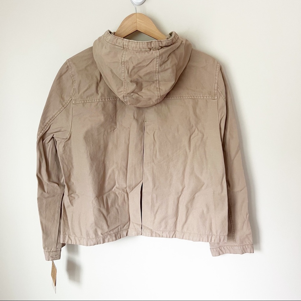 Levi's Hooded Crop Preppy Field Utility Cotton Jacket Khaki XL NWT - Picture 12 of 13